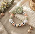 Chupetero Personalizado Flor | Chupetero con Nombre para Bebé