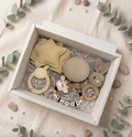 Pack Regalo Bebé Personalizado con Conejito de Crochet | Canastilla para Recién Nacido