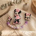 Chupetero Personalizado Minnie Mouse con Nombre | Silicona Alimentaria