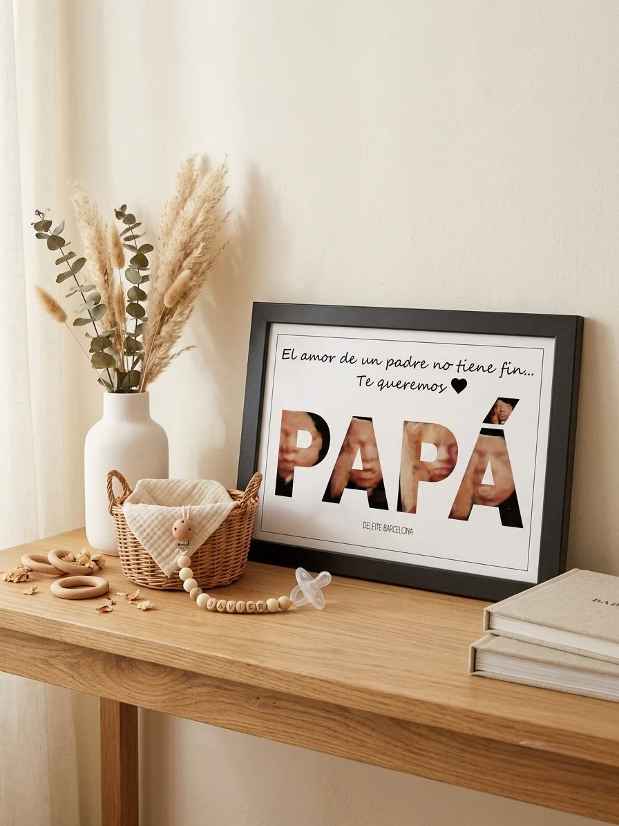 Lámina Personalizada para Papá con Ecografía | Regalo Original para Futuro Papá
